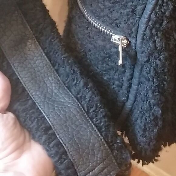 IRO BLACK CLASSIC OPEN FRONT  BOUCLE CARDIGAN/BLAZER SIZE 38 EURO - Picture 2 of 12